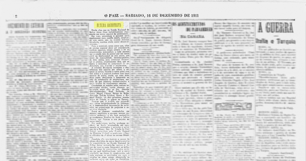 Historiadora recupera trajetória de Arinda Sobral, a primeira arquiteta do Brasil