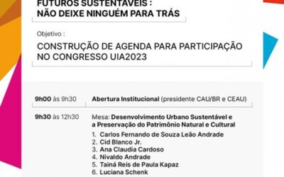 SEMINÁRIO DO CEAU REFLETE SOBRE “FUTUROS SUSTENTÁVEIS” A PARTIR DA ARQUITETURA E URBANISMO. INSCREVA-SE!
